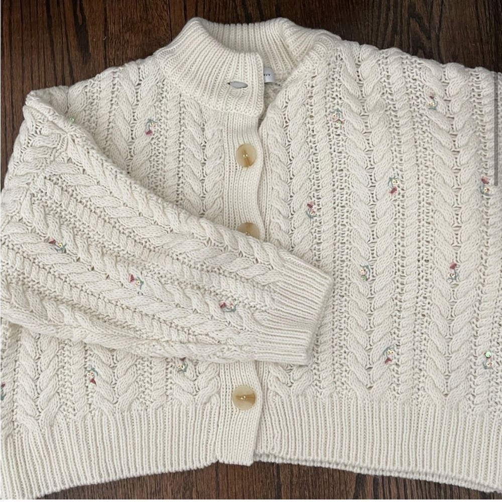 Gorgeous embroidered Something Navy sweater!